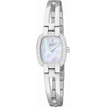 Womenandamp;apos;s Stainless Steel Bangle Style Mother Of Pearl Dial Swarovski Crystals - Watch