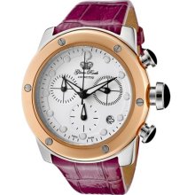 Women's Aqua Rock Chronograph White Dial Fuchsia Genuine Leather ...