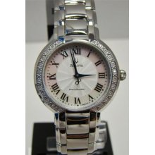 Womens Bulova Precisionist Tanglewood Watch 96r167 24 Diamonds Msrp $550 Mop