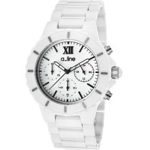 Women's Marina Chrono White Dial Black Accent White Ceramic ...