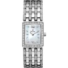 Women's Stainless Steel Case and Bracelet Swarovski Crystals Mother of