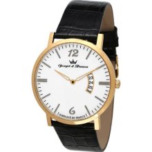 Yonger & Bresson Men's HCP 1464/02 City Yellow Gold Ion-Plated St ...