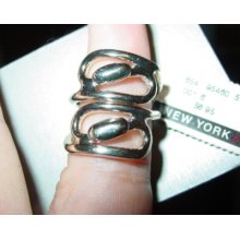 York & Co Silver Double Loop Ring-size 6