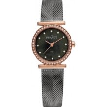 108SRM Skagen Ladies Charcoal Rose Gold Watch