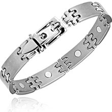 10mm Titanium Magnetic Therapy High Power Gauss Antique Silver Golf Bracelet 8