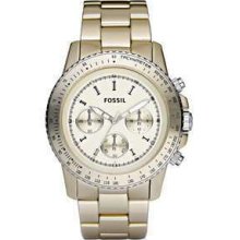 $135 Fossil Champagne Stella Aluminum Chronograph Watch Ch2708 Multi Dial