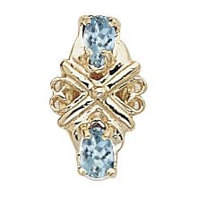 14k Gold Aquamarine Victorian Bracelet Slide GS191-AQ