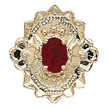 14k Gold Garnet Victorian Bracelet Slide GS311-G