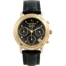 150573DL Krug Baumen Ladies Principle Diamond Black Chronograph Watch