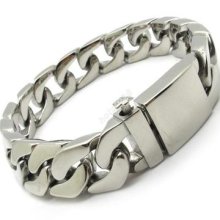 15mm Huge Silver Fashion Bracelets Bangles Men Biker Chain Stainless Steel