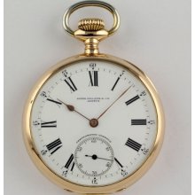 18k Patek Philippe Chronometro Gondolo Rio 1905 Pocket Watch Taschenuhr Montre