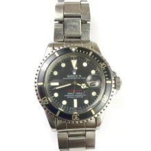 1970 Vintage Rolex Red Submariner Model 1680 Automatic Unpolished All Original