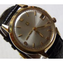 1972 Bulova Accutron 14K Gold Men's Calendar 2181 Watch w/ DeBeer Strap