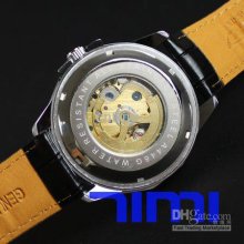 2012 Hotsale Automatic Mens Mechanical Gold Skeleton Chrono Watch Fr