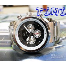 2012 Stainless Steel Date 3 Dials Elegant Mechanical Mens Watch New