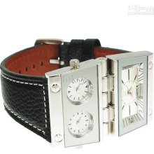 2012army Oulm Soldier Military Square Quartz Military Leather Band E