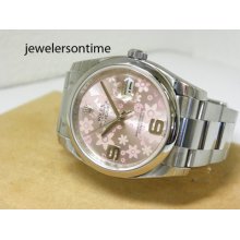 2013 Rolex Ss Ladies Datejust 116200 36mm Pink Floral Dial