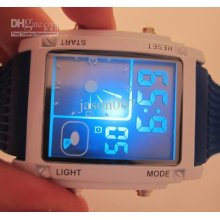 20pcs Hig-tech Different Colour Light Dual Display Unisex Digital Wa