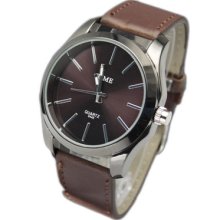 4 Choices Leatheroid Mens Stainless Steel Case Fashion Quartz Watch Watches