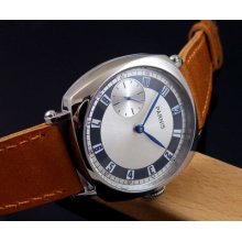 44mm Parnis Polished Case Manual Wind Mens 6497 17 Jewels Movement Watch Pw2004c