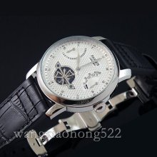 44mm Parnis White Rugged Dial Seagull 2505 Automatic Deployment Buckle Watch 294