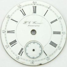 4u2fix Vintage H C Warner Fresno, Ca Porcelain Pocket Watch Dial With Subsecond