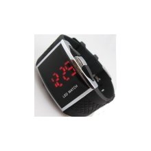 50pcs/lot newest led luxury date digital watches mens sports red led w