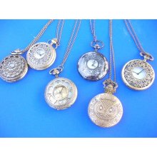 6 Pcs Wholesale Men's Pocket Watch Retro Antique Ship From Us/canada