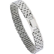 8 In. Men's Stainless Steel Basket Weave Bracelet Bss48