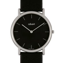 A.B.Art Men's Quartz Watch With Black Dial Analogue Display And Black Leather Strap Kl103