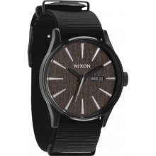 A027-2107 Nixon Mens Sentry Dark Wood Watch