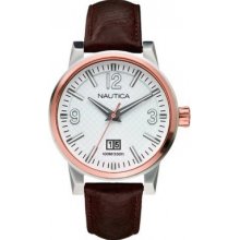 A14568G Nautica Mens NCT White Brown Watch