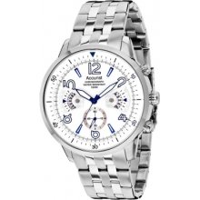 Accurist Mb1020w Mens Acctiv Chronograph White Watch Rrp Â£125