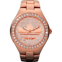 adidas Originals 'Melbourne' Pave Crystal Watch Rose Gold