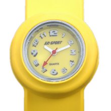 Ak-sport Ladies Mens Children Gift Yellow Quartz Sport Wrist Silicone Pop Watch