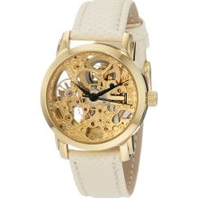 Akribos Xxiv Ak431yg Automatic Yellow Gold-plated Skeleton Womens Watch