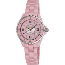 Akribos Xxiv Ak485pk Pink Ceramic Bracelet Mop Center Dial Womens Watch