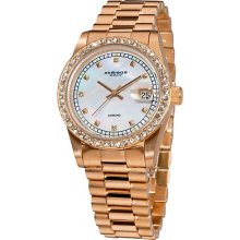 Akribos Xxiv Men's Ak488rg Diamond Quartz Bracelet Rose Gold Watch $645