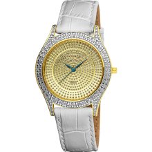 Akribos XXIV Women's Diamond Gold Brilliance Swiss Quartz Strap Watch