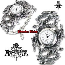 Alchemy Gothic Chinese Imperial Dragon Victorian Pewter Bracelet Quartz Watch