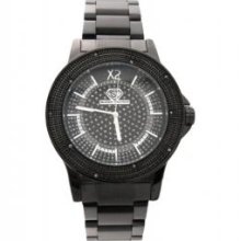 All Black Super Techno Real Diamond Watch Bling