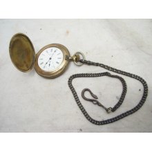 American Waltham Saftey Barrel Pocket Watch Victory Gold Plated Case