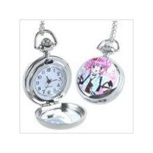 Amulet Angel - Round Quartz Pocket Watch with Chain