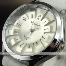 Analog Quartz Hours Clock Best Dial White Rubber Unisex Wrist Watch Wg088