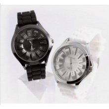 Analog Quartz Hours Clock Dial Rubber Men Women Unisex Wrist Watch 3 Colors