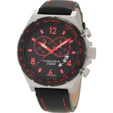 Android Men Interceptor Chronograph Black & Red Dial Watch Quartz Movement