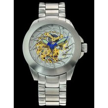 Android Ninja-50 Gold Tone Skeleton Automatic Stainless Steel Bracelet Watch