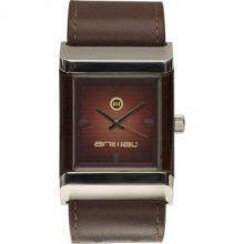 Animal Men's Quartz Watch With Brown Dial Analogue Display And Brown Leather Strap Wwsy004-198-O/S