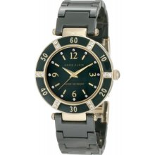 Anne Klein 9416GMGN Swarovski Gold-Tone Green Ceramic Bracelet Watch