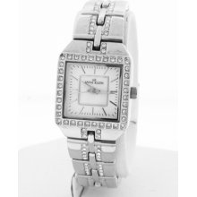 Anne Klein Women's White Dial Crystal Accented Stainless Steel Quartz Watch